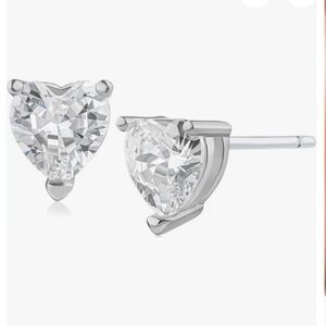 CZ by Kenneth Jay Lane Heart Cut 2 Cttw Cubic Zirconia Post Earrings